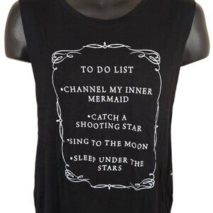 Desert Dreamer Tank Top Womens Size Medium Black Mermaid Shooting Star Moon